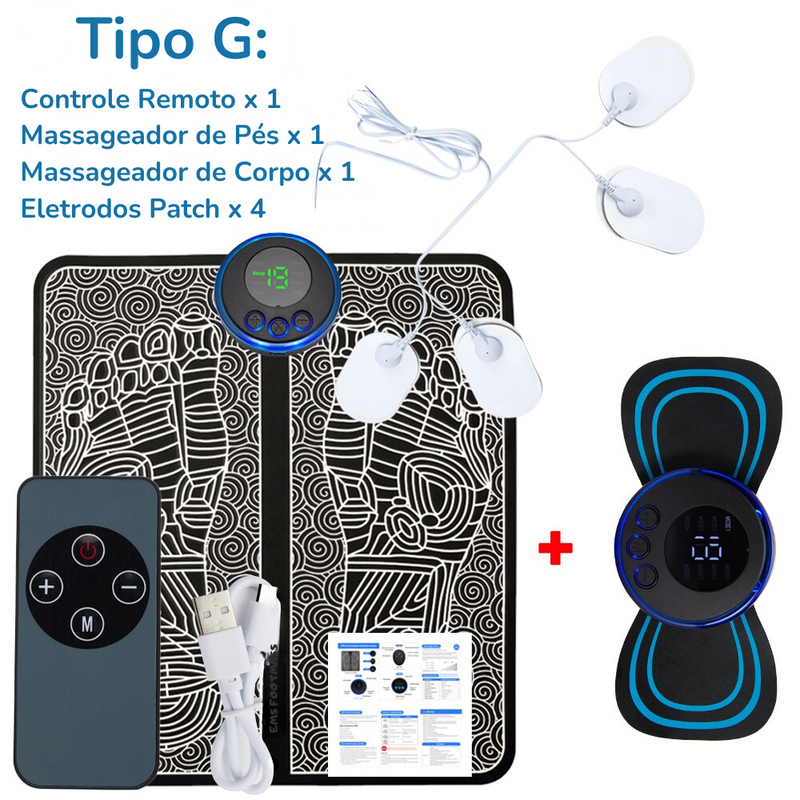 Massageador Inteligente Elétrico EMS Foot Massager Pad