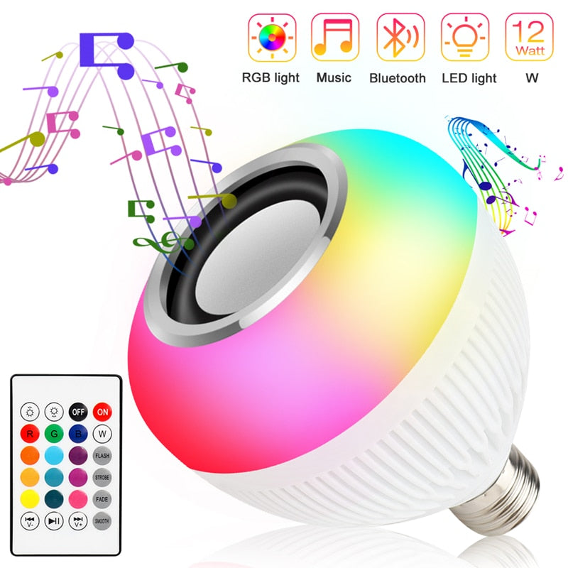 Lâmpada LED + Alto-falante Bluetooth Inteligente