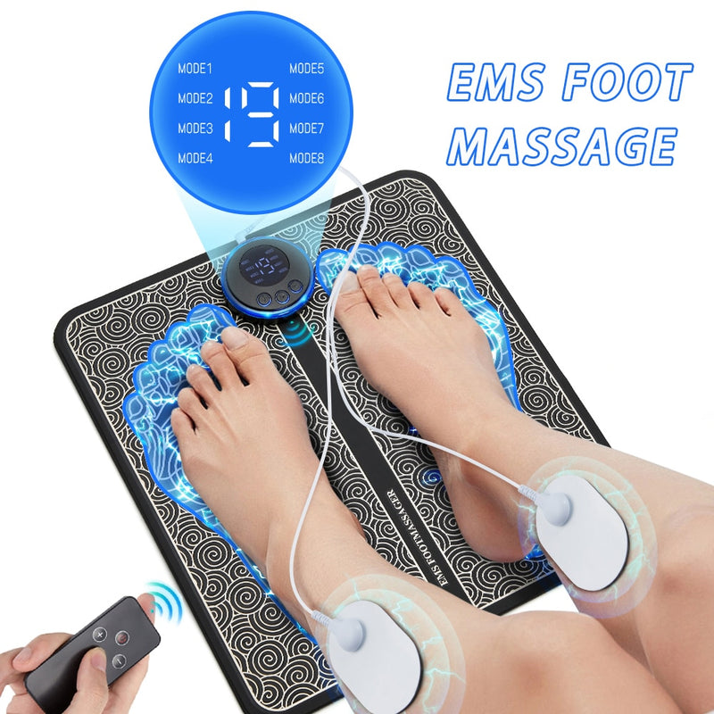 Massageador Inteligente Elétrico EMS Foot Massager Pad